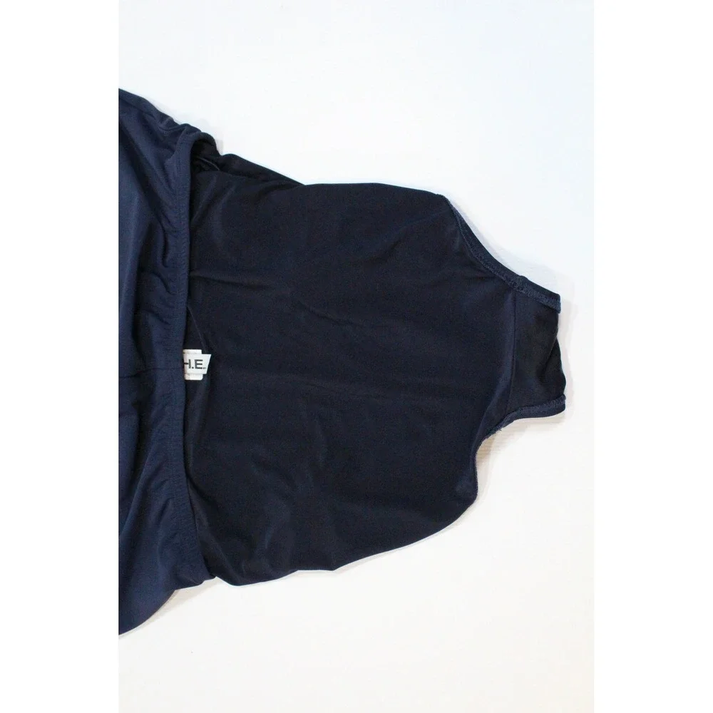 T.H.E. Swimwear Navy Blue High Waist Swim Shorts with Liner Womens 16 USA Made